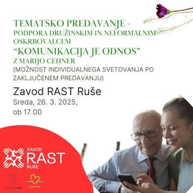 Tematsko predavanje - Podpora družinskim in neformalnim oskrbovalcem